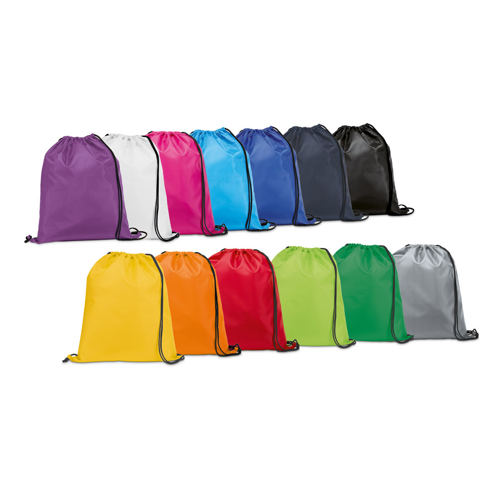 Sacola Tipo Mochila em 210D com Cordões Pretos Personalizada: AL92910