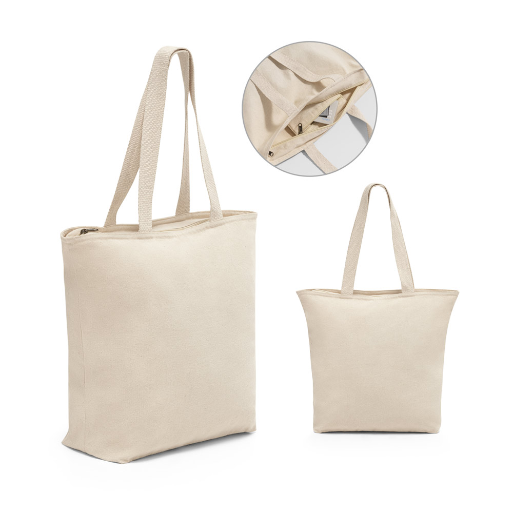 Sacola 100% Algodão 280 g/m² com Fecho e Bolso Personalizada: AL92926