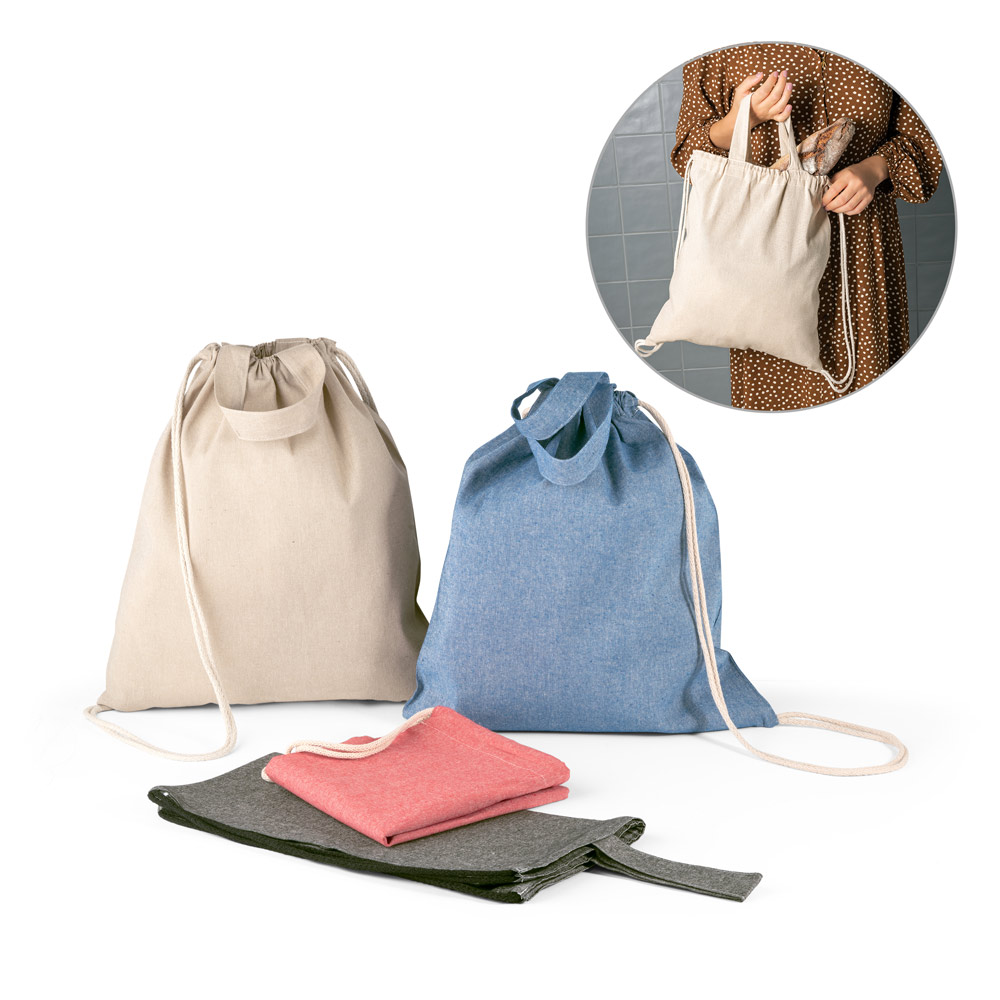 Sacola Tipo Mochila em Algodão e Poliéster Reciclados 140 g/m²: AL92936