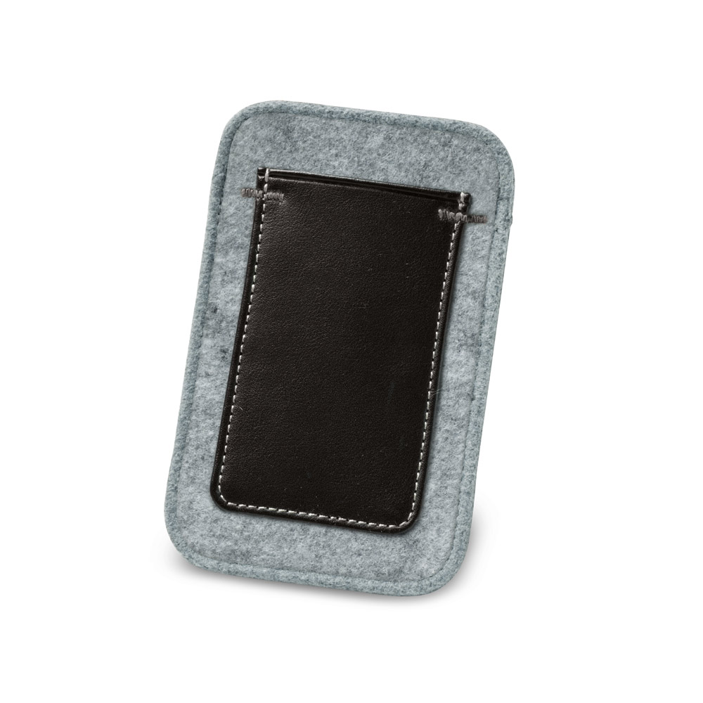 Bolsa para Celular em Feltro e Couro Sintético Personalizada: AL93260