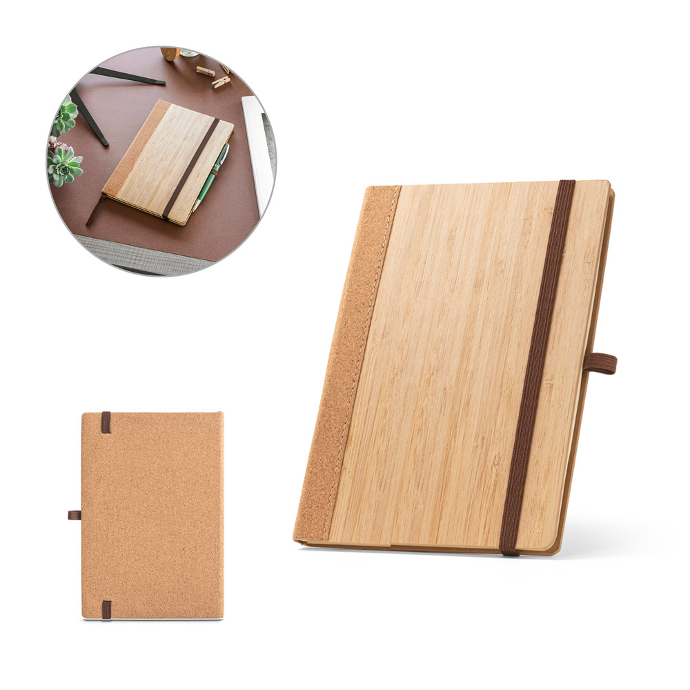 Caderno A5 de Bambu e Cortiça com 160 Páginas Recicladas: AL93281