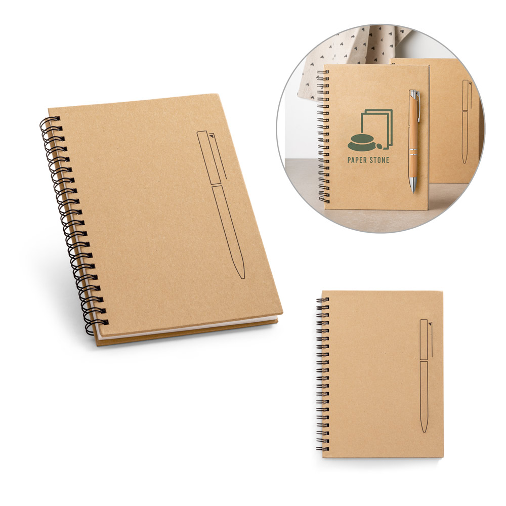 Caderno B6 em Papel Kraft com Páginas Lisas Personalizado: AL93419