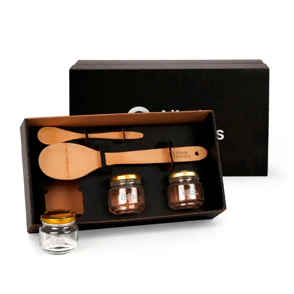 Conjunto para Temperos em Vidro e Bambu: AL166