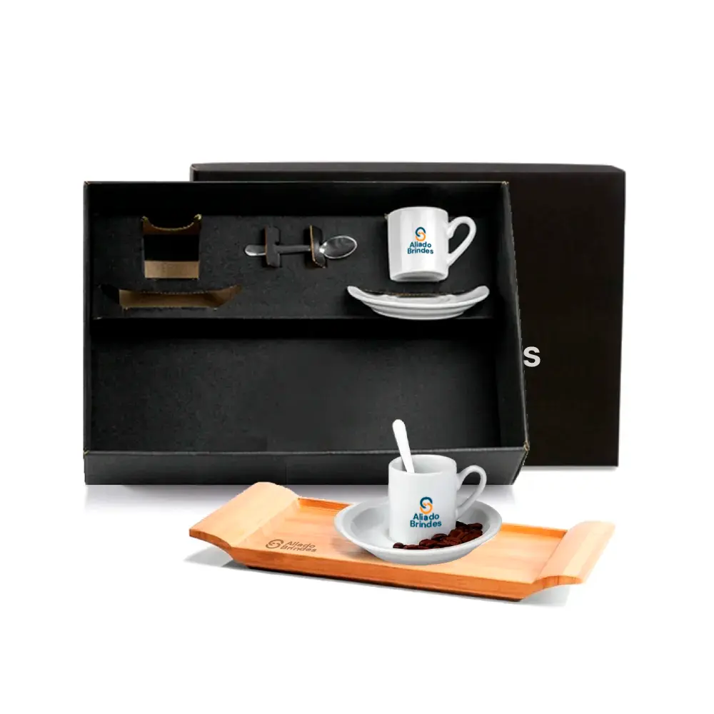 Kit Para Cafezinho - 7 Pçs Personalizado com Xícaras e Pires: AL108