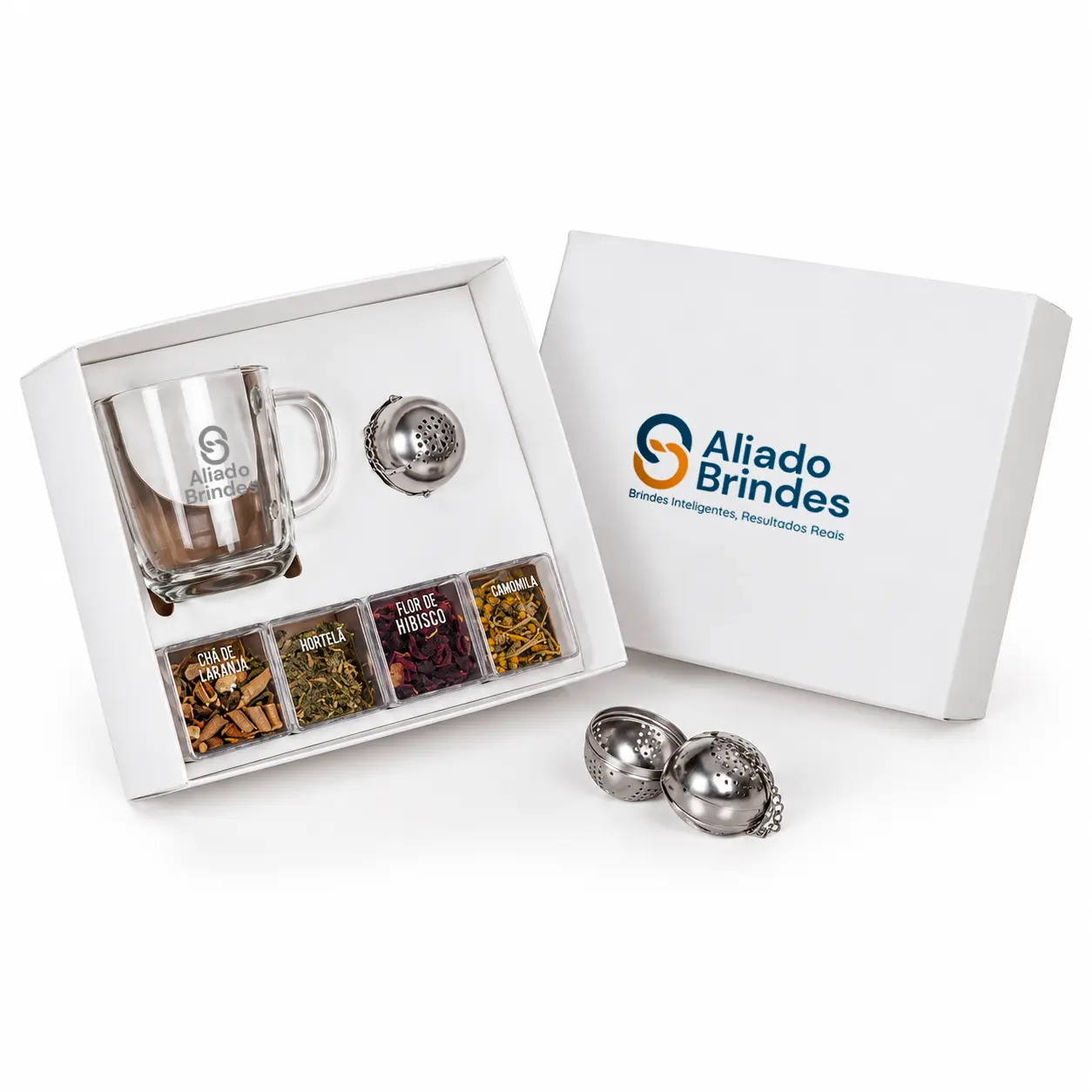 Kit Chá com Caneca de Vidro e Infusor: AL165