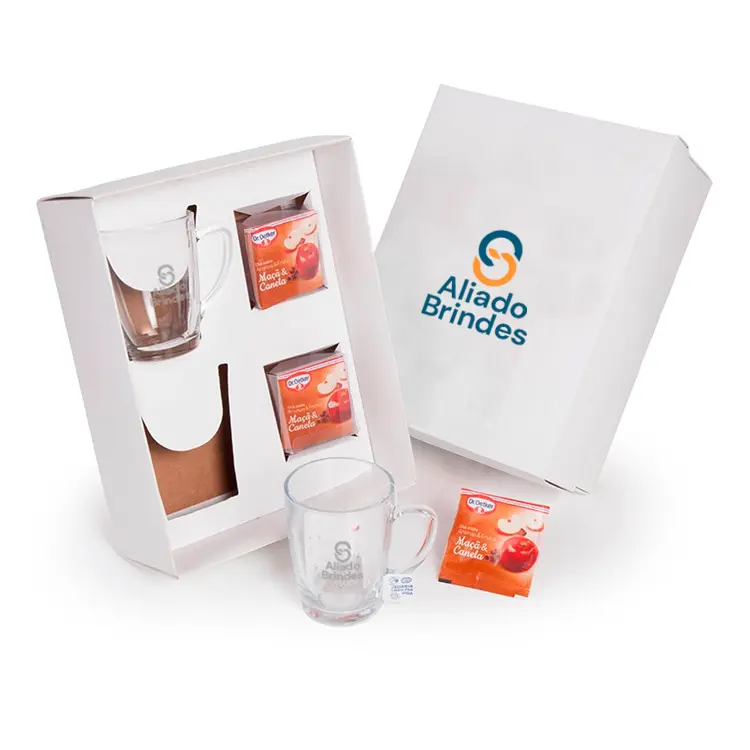Kit Chá com 2 Canecas de Vidro: AL164