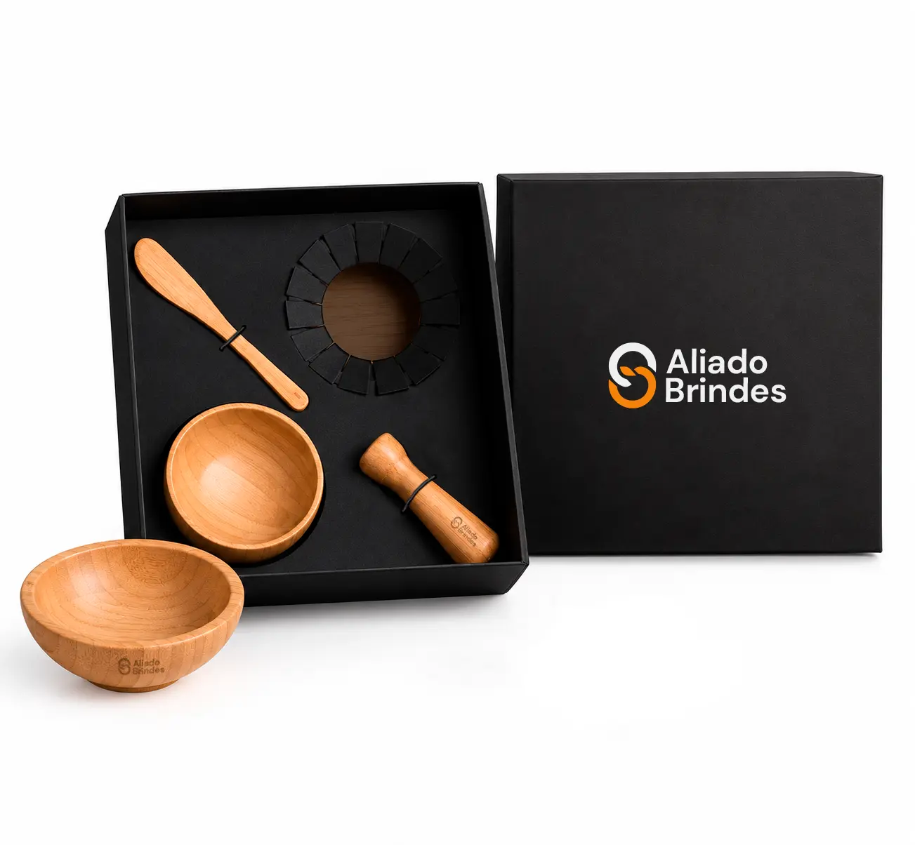 Kit Temperos com Cumbuca e Amassador Personalizado: AL167