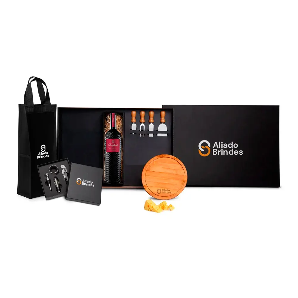 Kit Queijo e Vinho Personalizado — AL128