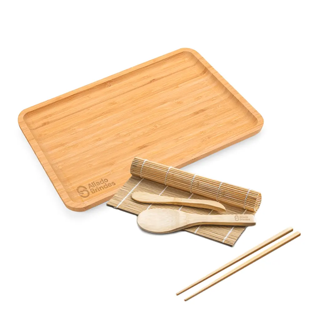 Kit Sushi em Bambu Personalizado: AL171